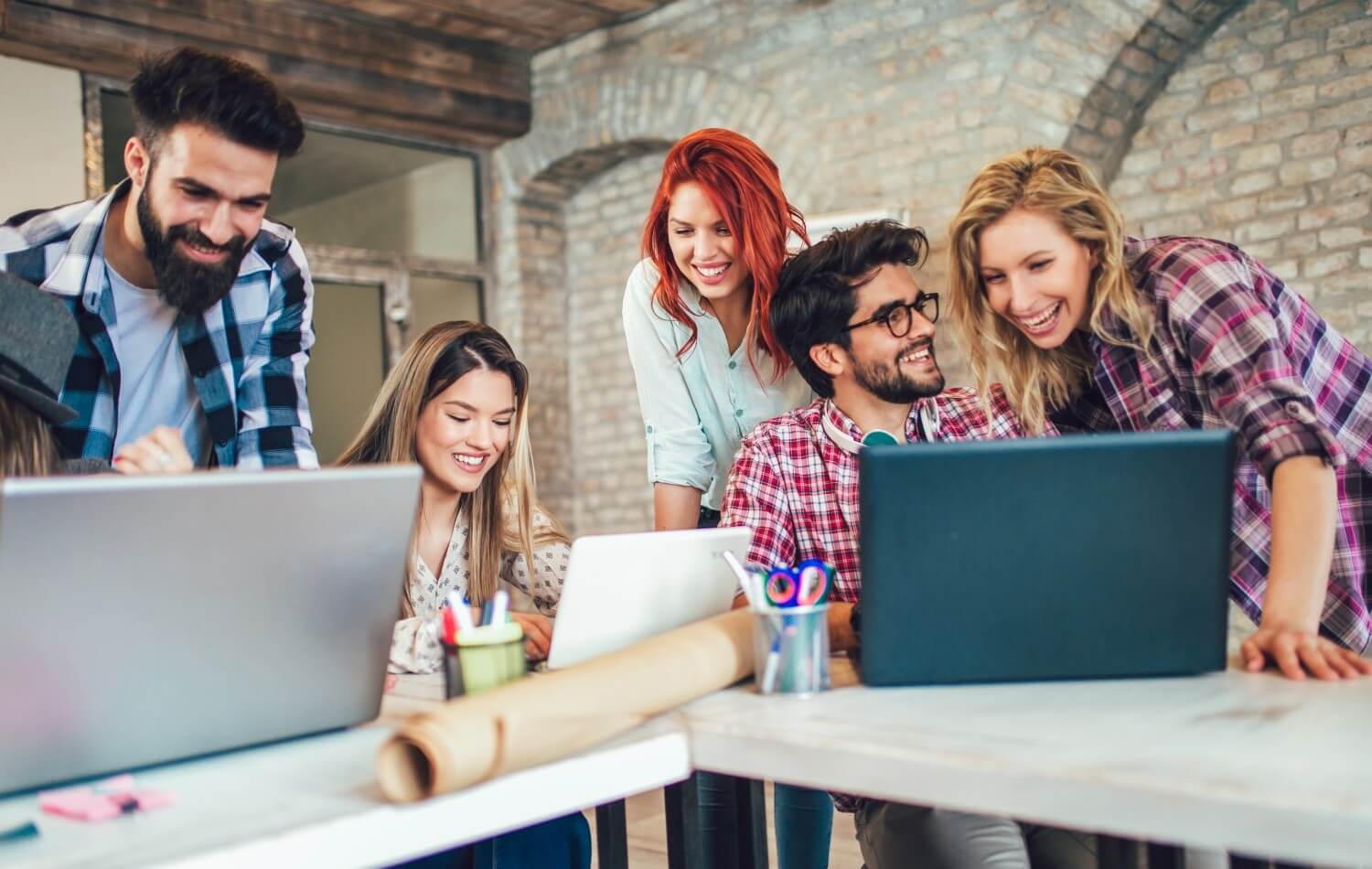 Students working in a group