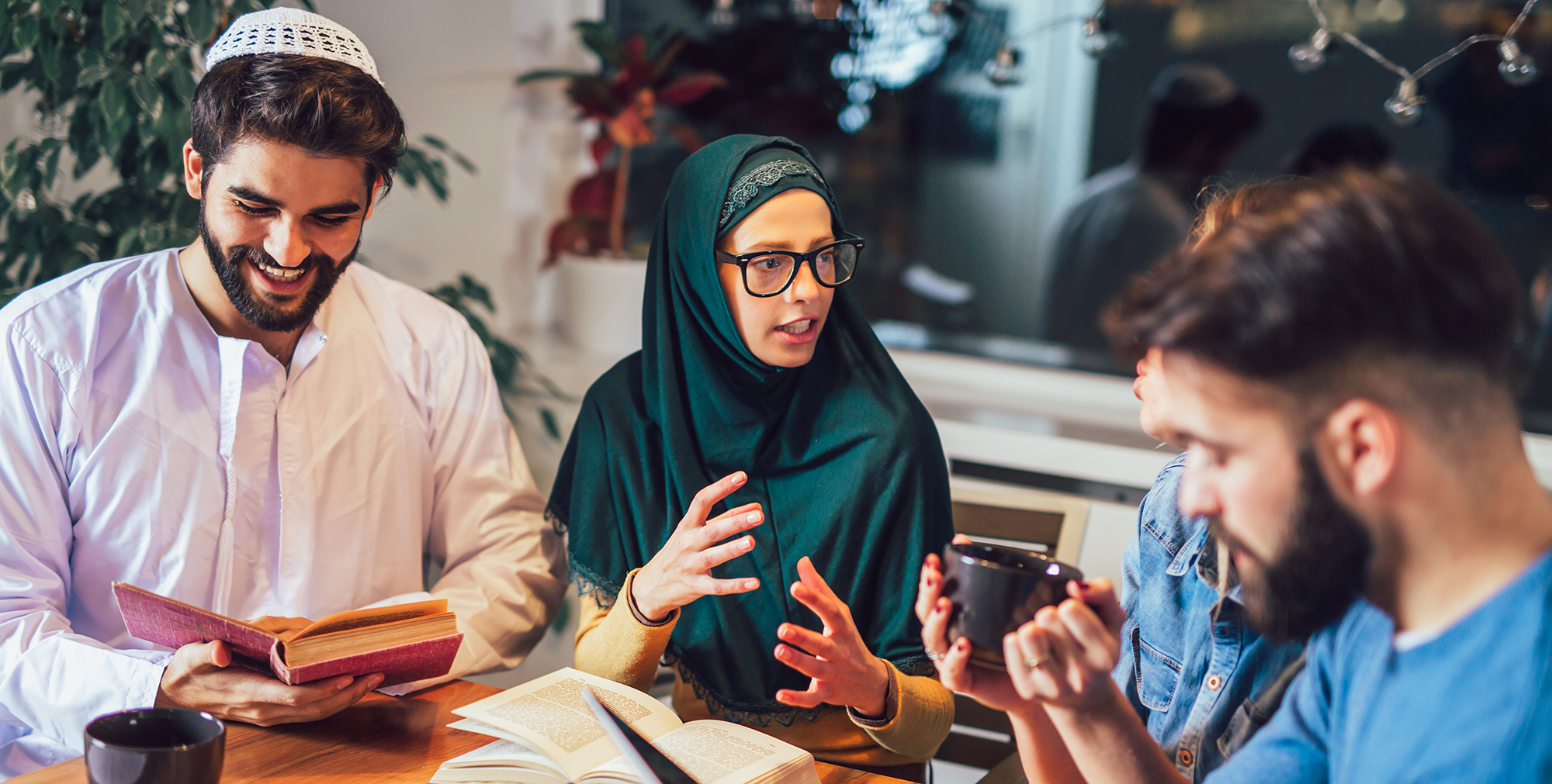 A group of International students in discussion
