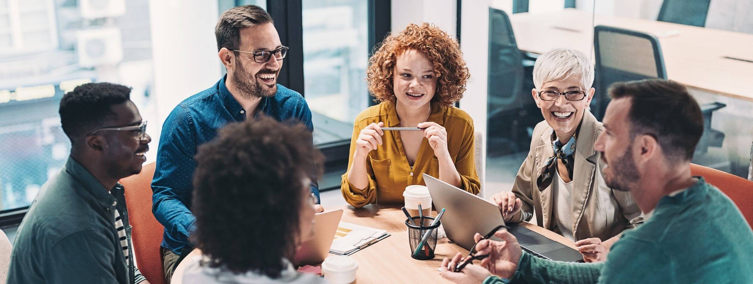 Staff working in a group