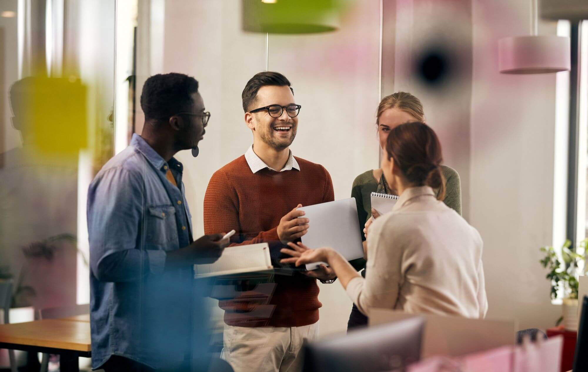 Group discussion between colleagues