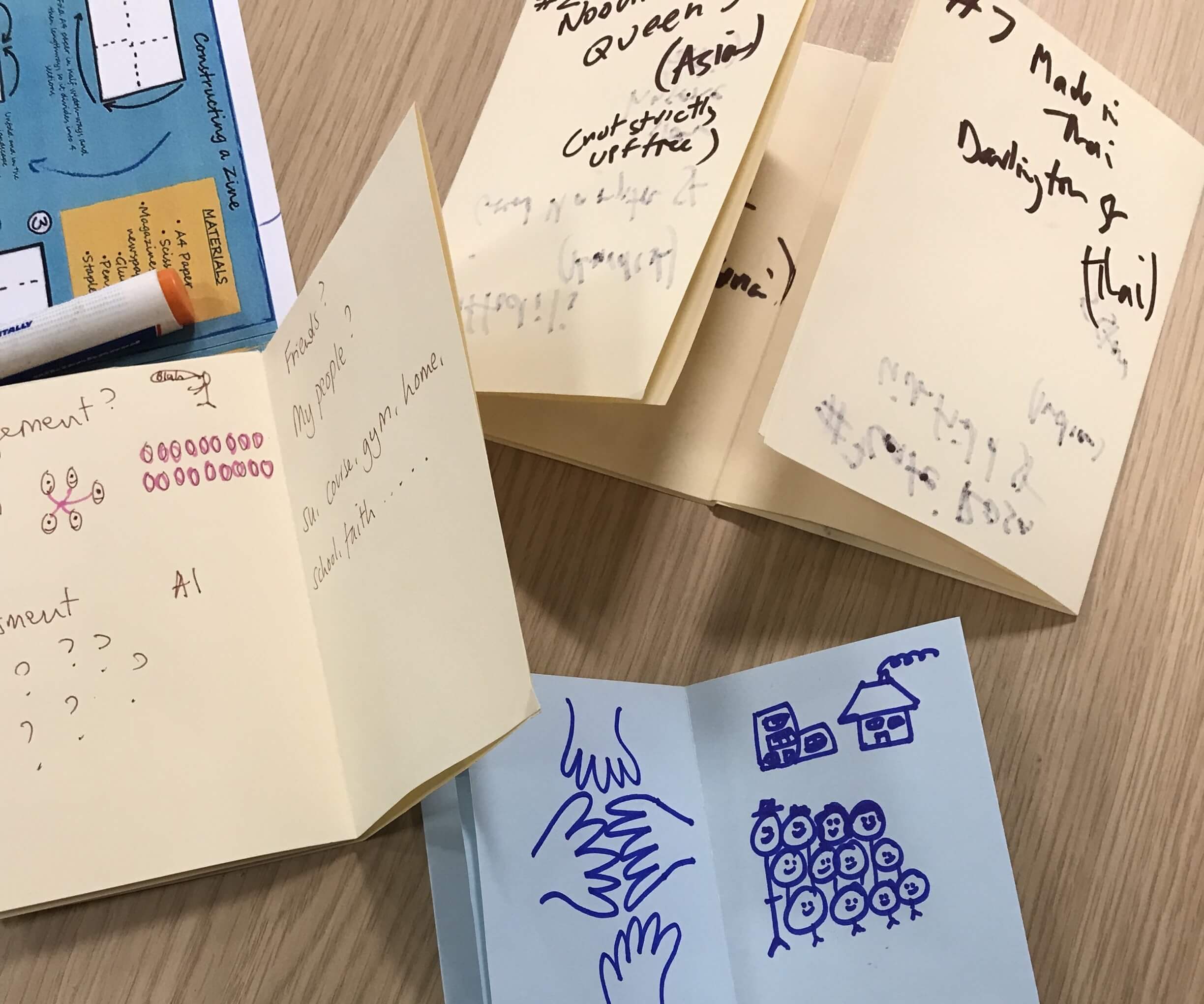 Zines created as part of a workshop at the University of Wolverhampton