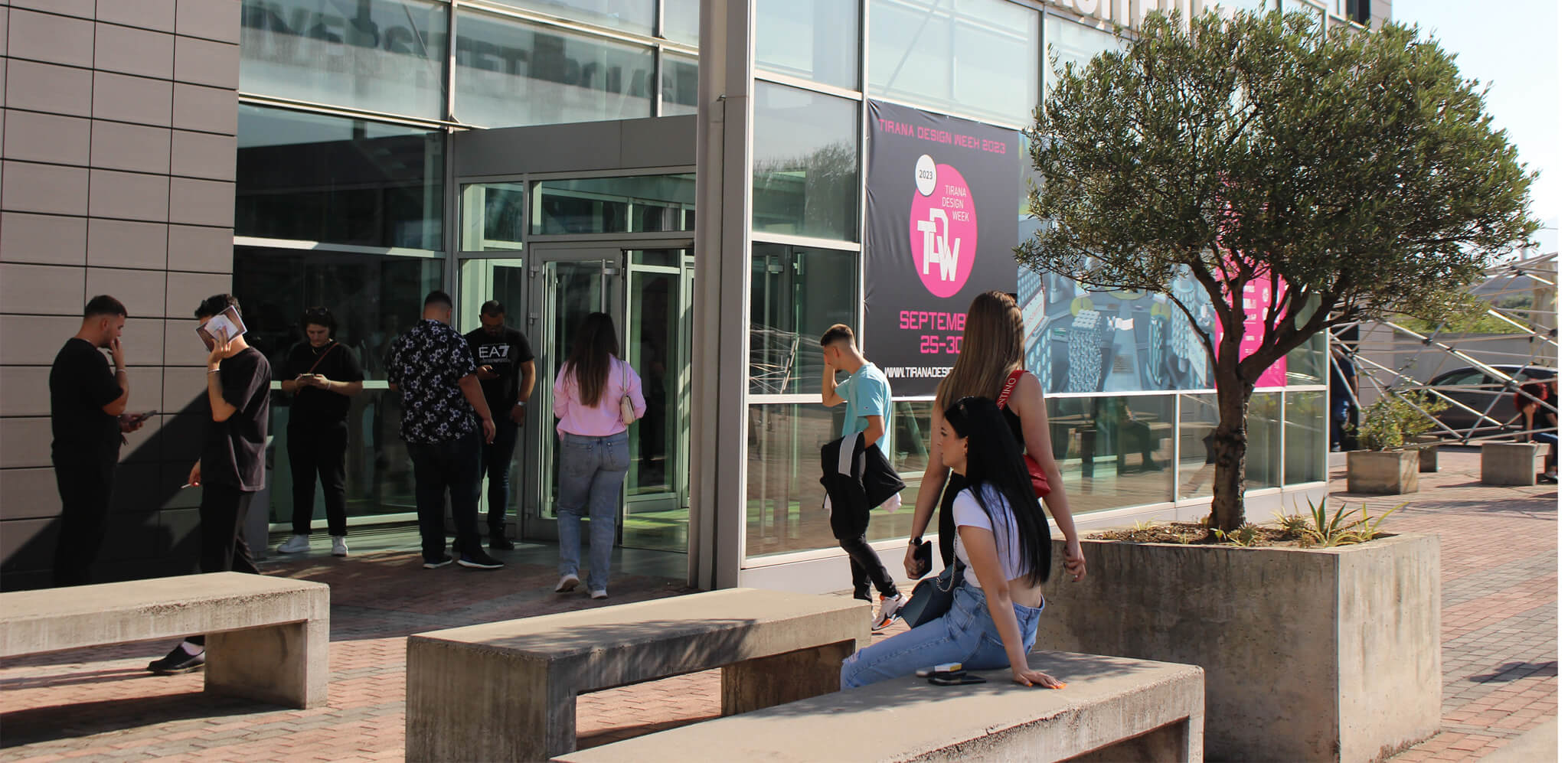 Students on campus at Polis University